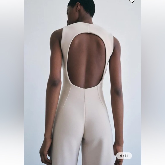 NWT Zara long crepe jumpsuit - Picture 4 of 8